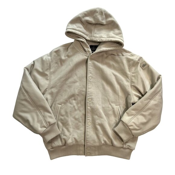 ALO Yoga Select Hooded Bomber Jacket in Bone